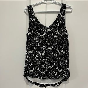 Black and white floral cami